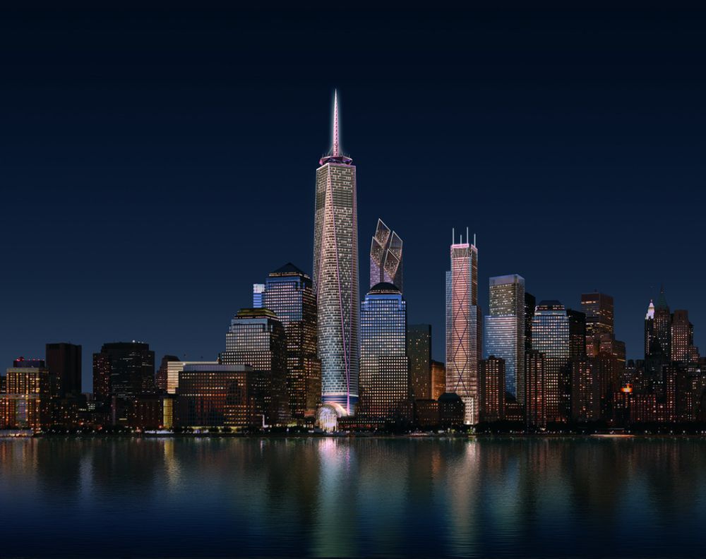 Manhattan Skyline by night.