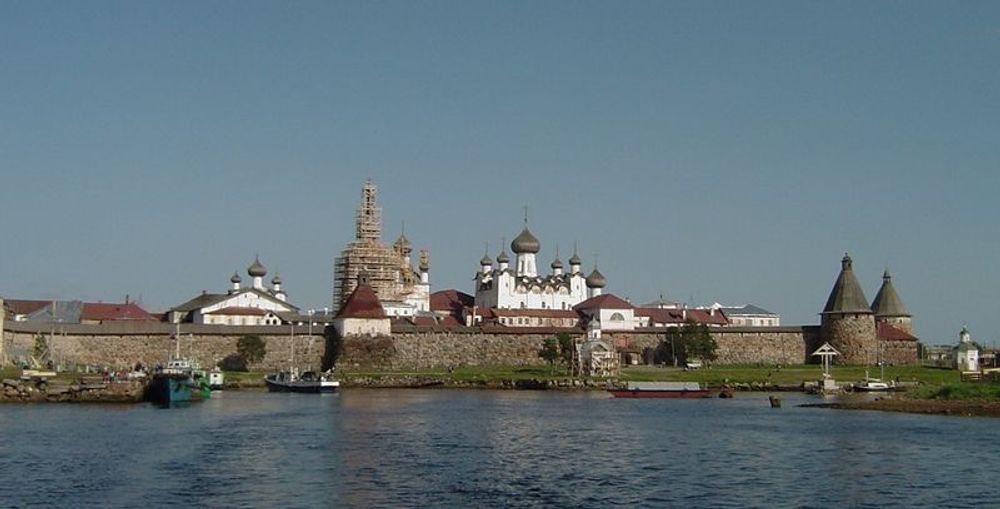 Byen Solovki ved Kvitsjøen, Nordvestrussland.