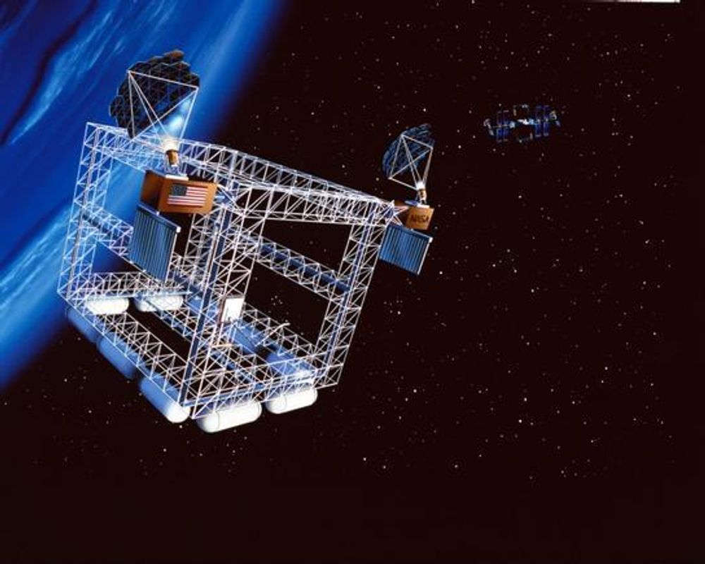FAGVERK: ISS skal ifølge NASA med tiden utvides med et stort fagverk som settes sammen og deretter skyves inn til ISS og kobles fast. Mye av jobbingen vil bli gjort med skånsomme piezoelektriske verktøy.