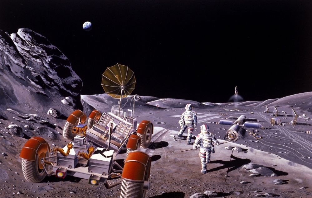 Slik tenker NASA seg en framtidig månebase. ILL: NASA