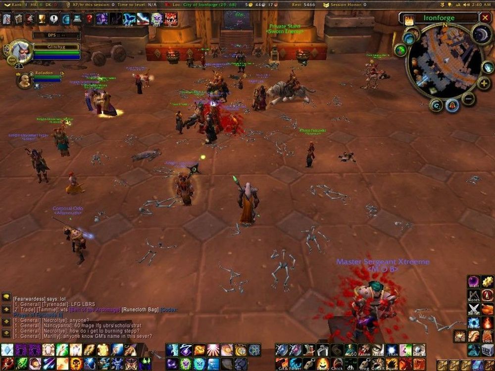 LIK: Blodet til Hakkar utløste pest i World of Warcraft. Flere tusen spillere døde etter få sekunder. Dette bildet er et skjermbilde tatt av en spiller og viser likene slik det så ut.