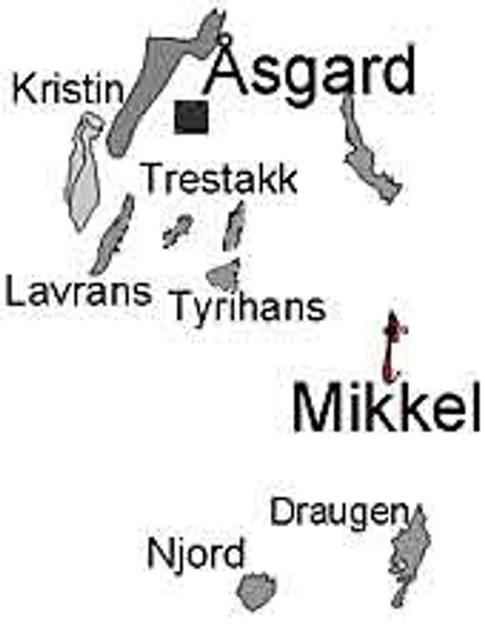 Bunnrammene på Tyrihans ligger om lag 35 kilometer sørøst for Kristin-plattformen. Ill: Statoil
