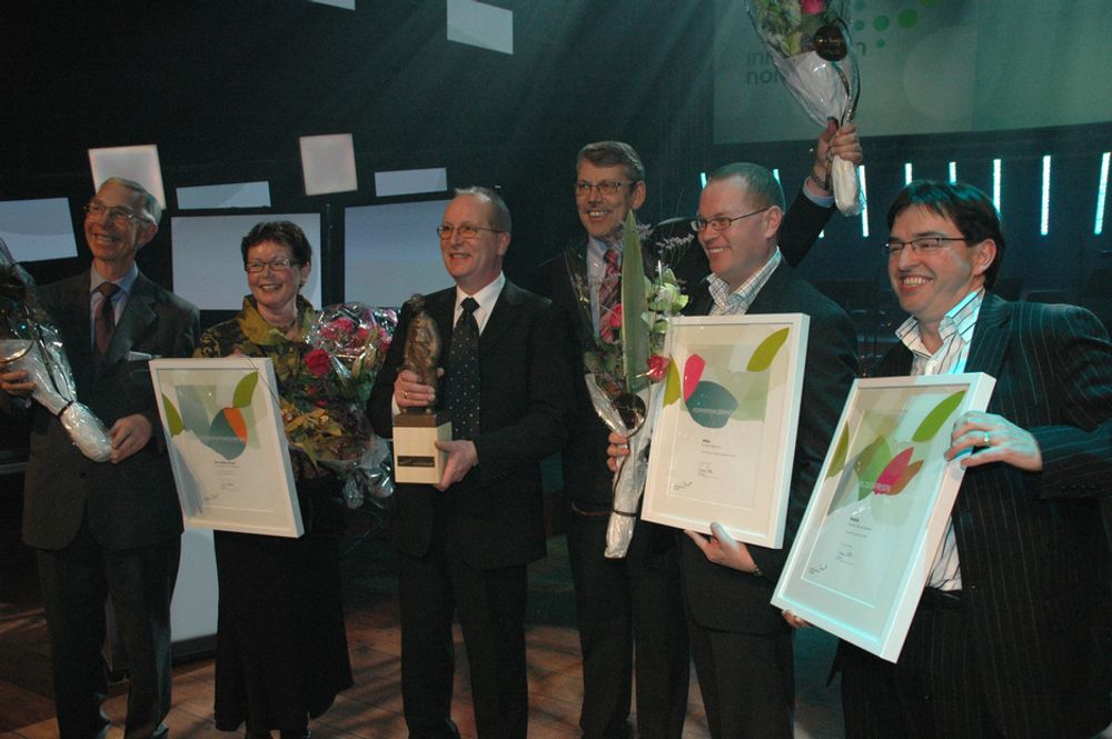 Alle vinnerne av priser fra Innovasjon Norge. Fra venstre: Den Gyldne Omvei, Paneda og Millba.