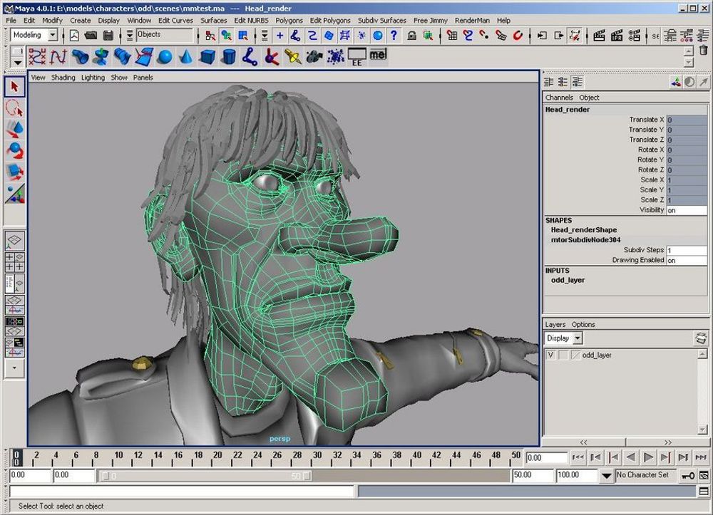 MAYA: Slik ser ODD ut når han modelleres i programvaren Maya.