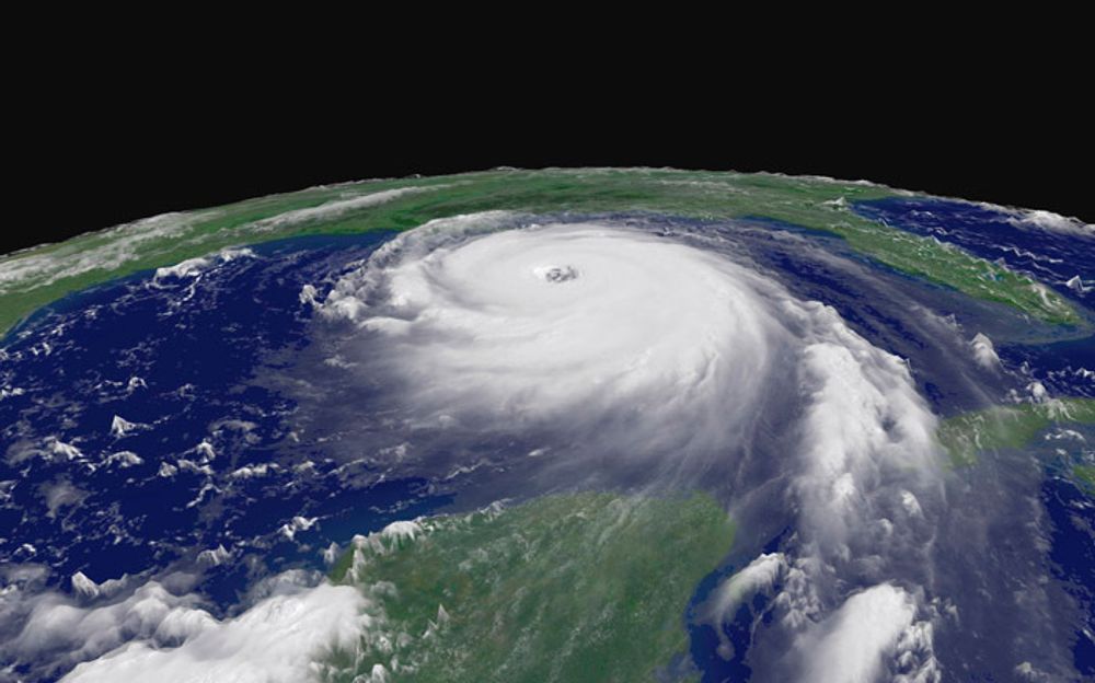 Satellittfoto av Katrina tatt 28. august da orkanen ble klassifisert som styrke 5.