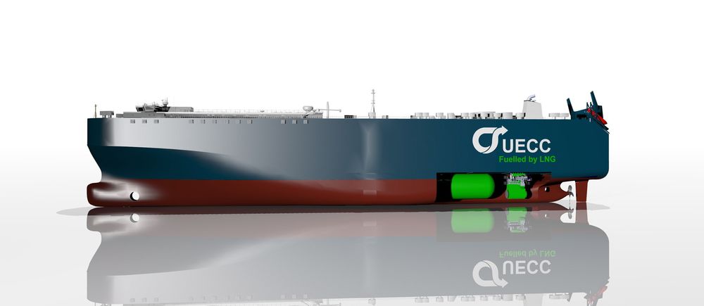 Isklar: De to LNG-drevne bilskipene til UECC kan ta 3800 biler og seile i Østersjøen året rundt.Skipene blir 181 meter lange, 30 meter brede og har 10 dekk. Levering 2016. 