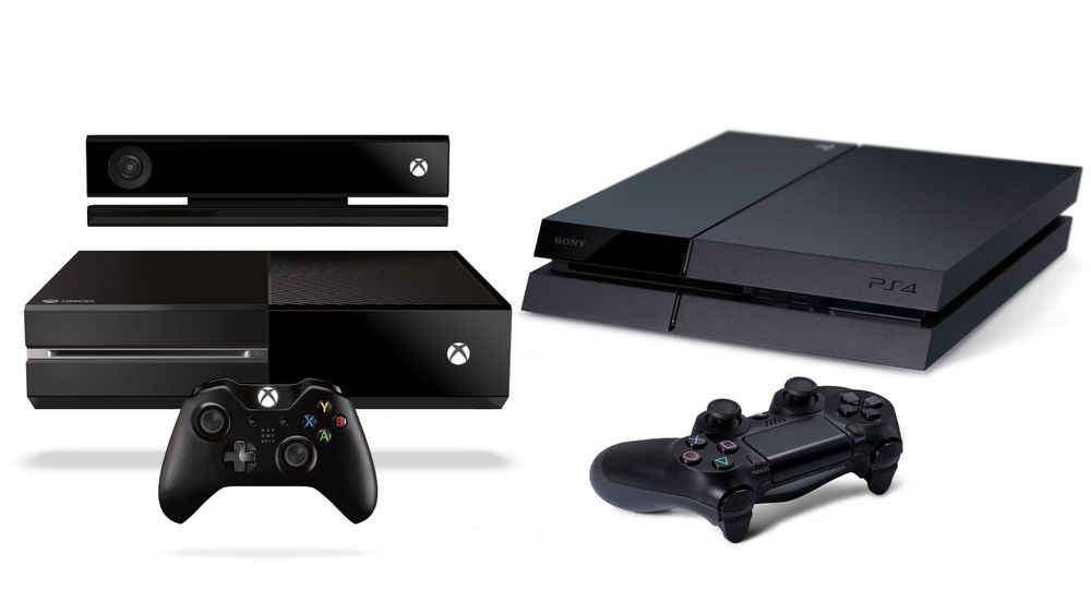  Ingen kan vel påstå at Microsofts og Sonys designere har tenkt veldig langt utenfor boksen da de laget nye Xbox One (t.v.) og Playstation 4. 