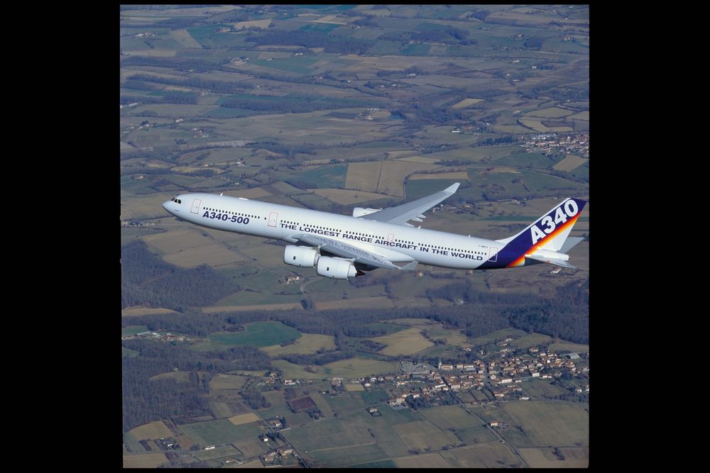 Jomfruferden med A340-500 fant sted 11. februar 2002. 