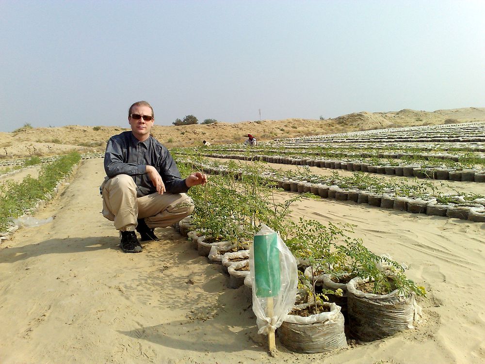 Test: Ole Morten Olesen under en test i ørkenen i Egypt. 