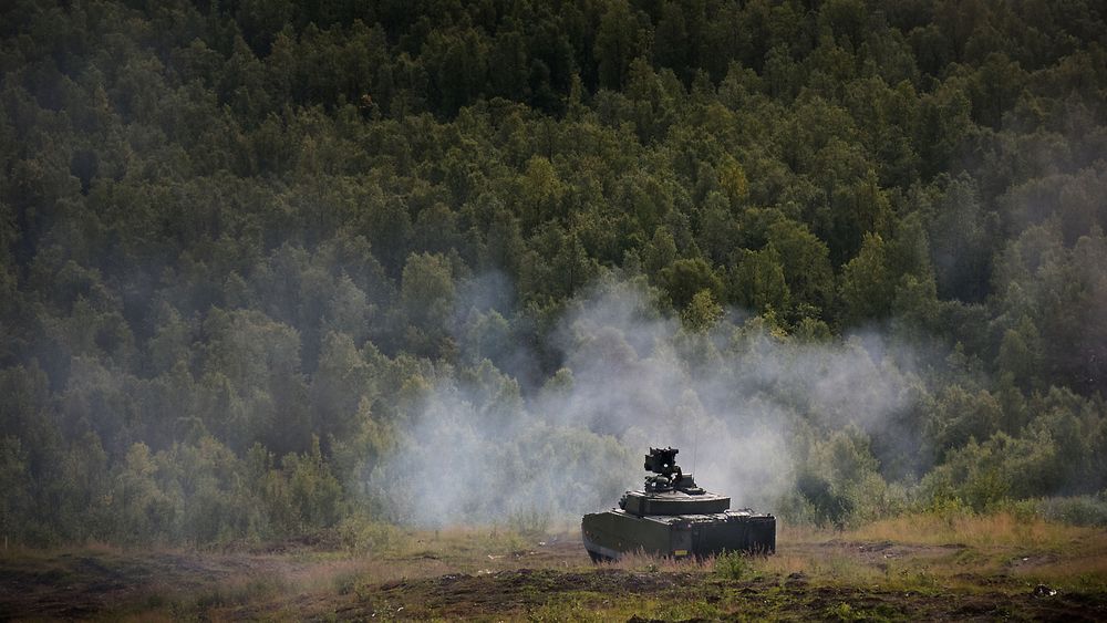 Nye CV90 i skarpskytingsdemonstrasjon på Setermoen. Foto: Eirik Helland Urke