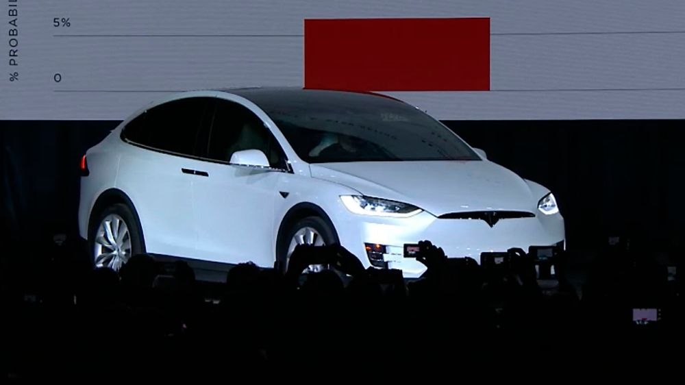  Tesla Model X får fem stjerner i NHTSA-testen, og skal være den sikreste SUVen man får kjøpt.