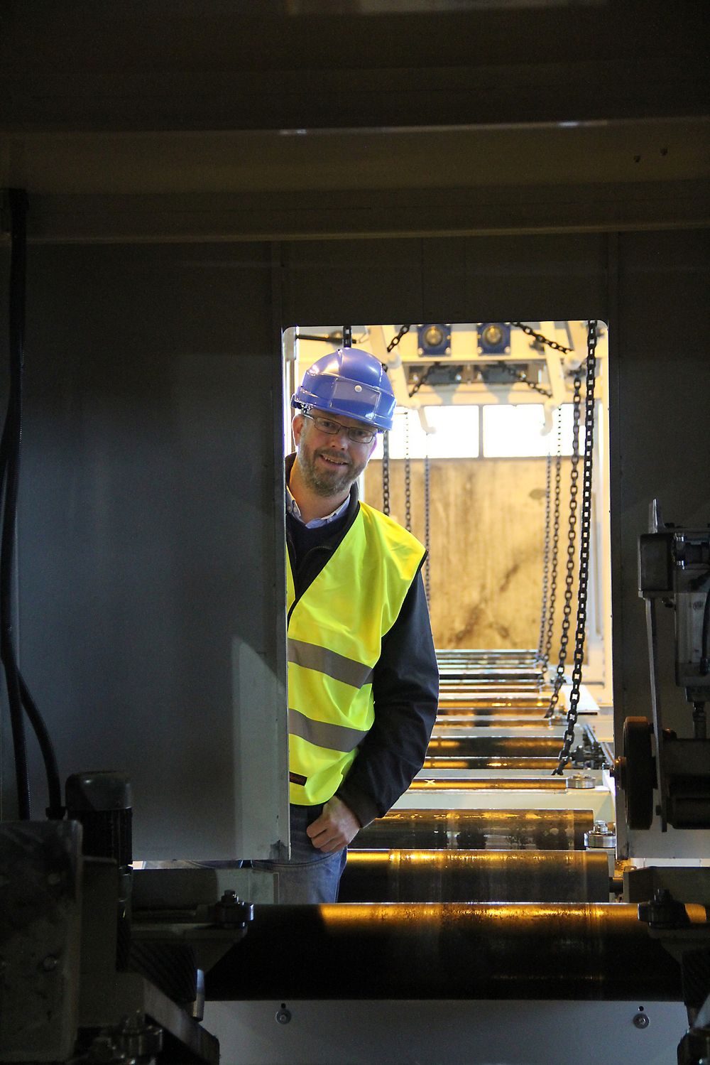 Bjørn Erik Myhre, eier av Grobi og ansvarlig for bygging av slipemaskinen han har levert til Norsk Stål.