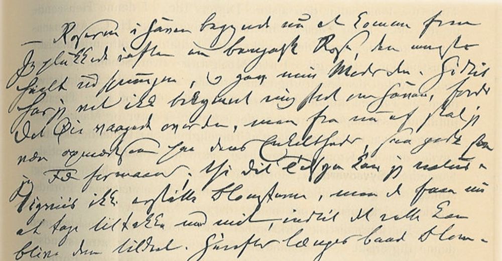 Håndskrift fra den danske dikteren Johan Ludvig Heiberg (1791-1860). Man skjønner hvorfor sensorene gleder seg til eksamen.