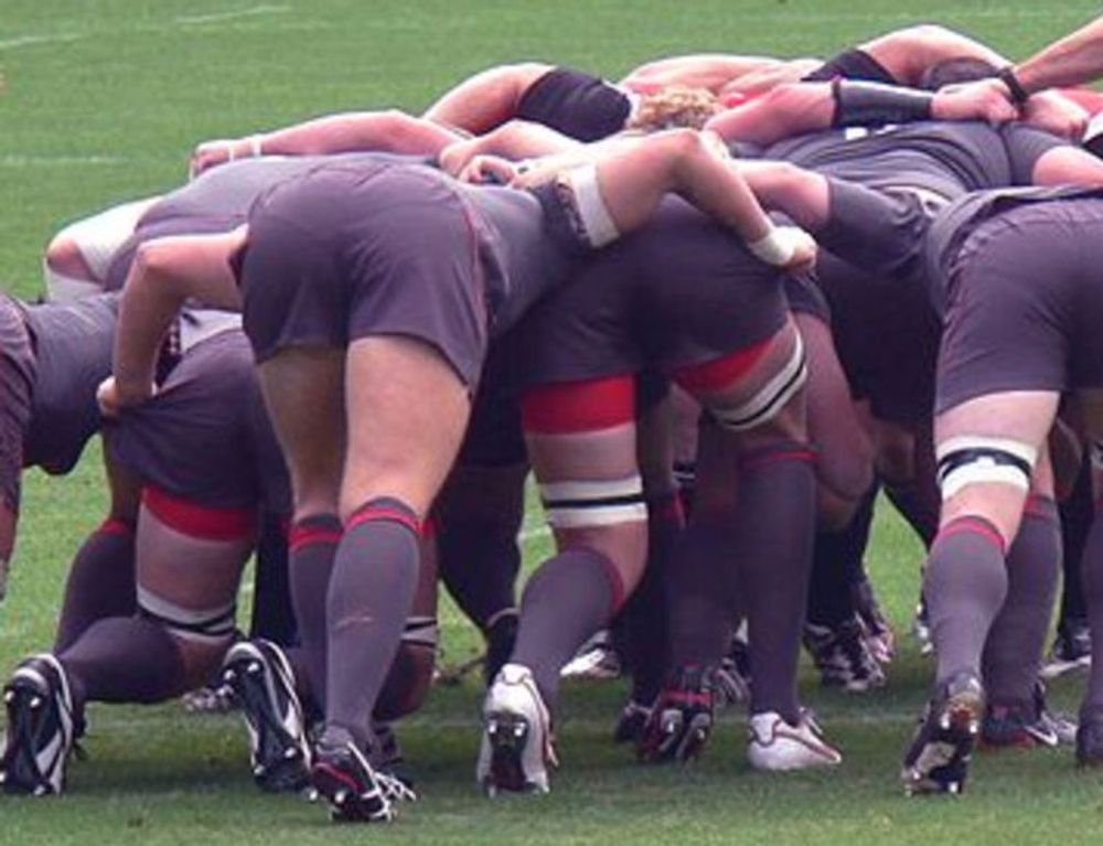 Utviklingsmetodikken  Scrum har hentet navnet fra en oppstilling i Rugby. Foto: Manuel, lisens: cc-by-sa-2.0