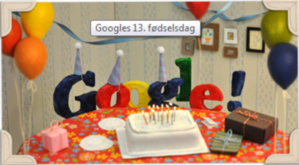 Google feirer seg selv med i dagens doodle.