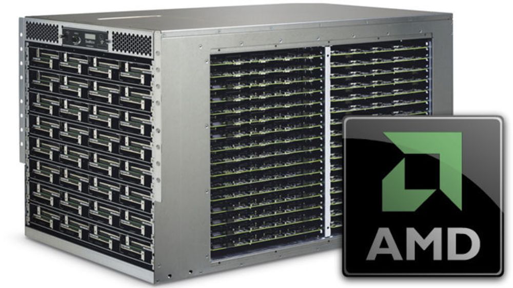 AMD kjøper SeaMicro, en amerikansk oppstartsbedrift som har spesialisert seg på små serverbokser med hundrevis av prosessorer. Modellen som er avbildet (SM10000) kan lempes rett inn i standard rack, og har en høyde på 10U (45 centimeter).