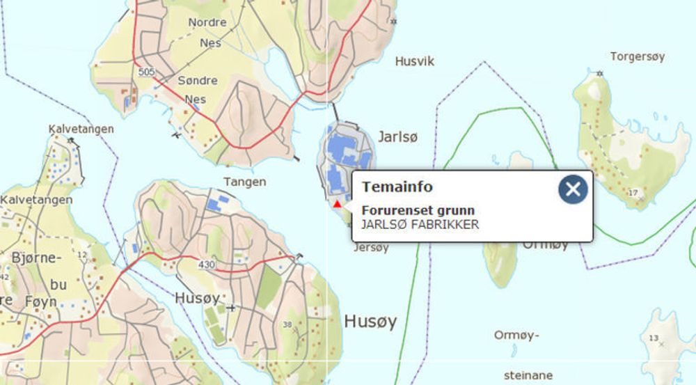 Er det virkelig fortsatt forurenset grunn på Jarlsø ved innseilingen til Tønsberg? Eller er opplysningen like foreldet som kartet, der det vises industribygg som ble revet for mange år siden?
