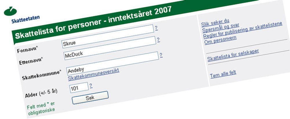 Skattelistene for 2007 er tilgjengelig på nett - til glede for noen, og til ergrelse for andre.