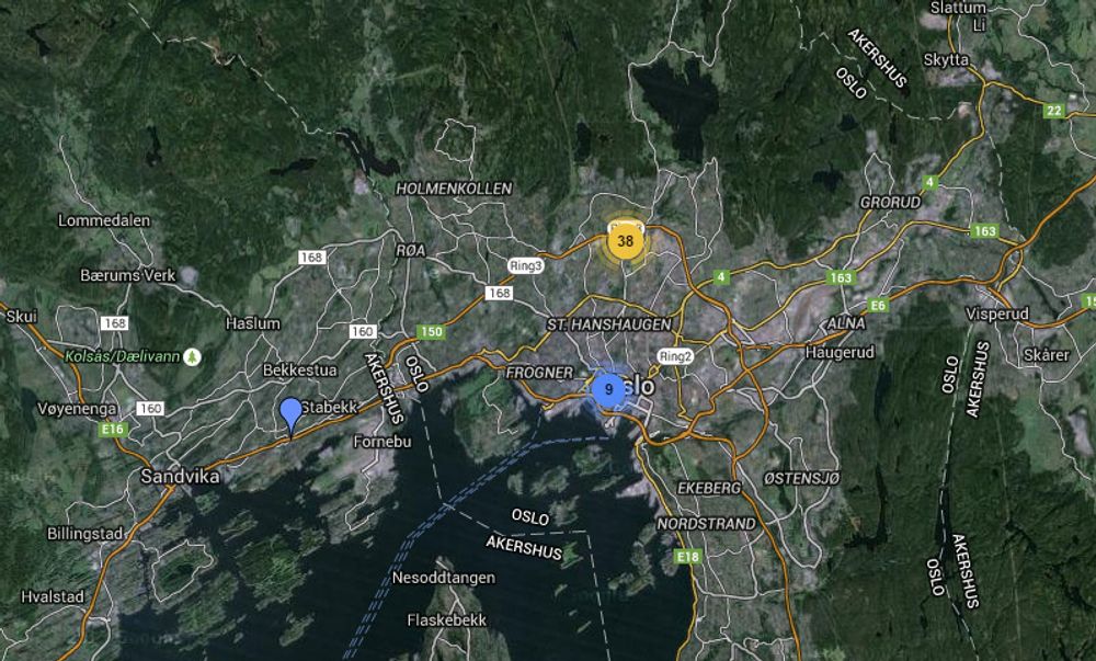 Det finnes også noder i Oslo-området