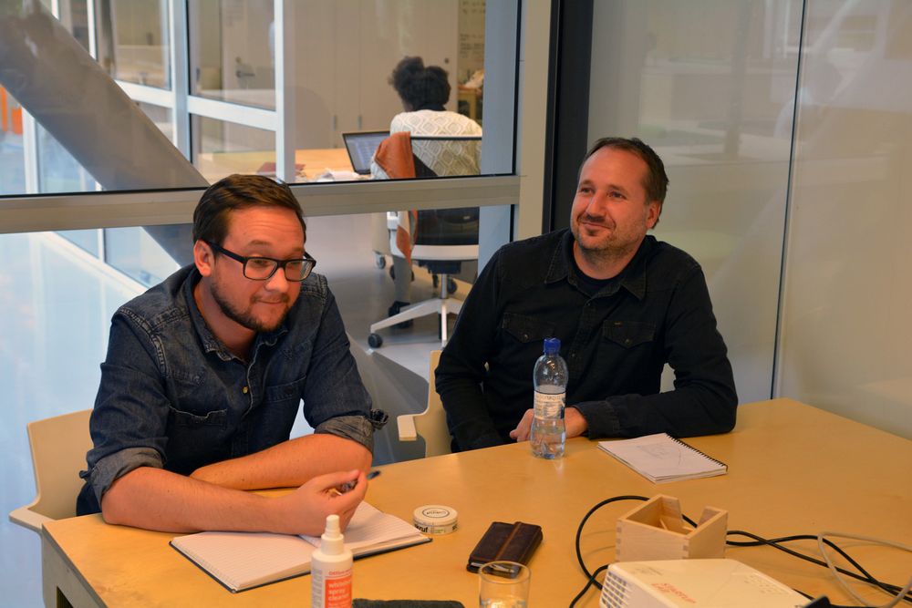 Dan Hesketh og Terje Torma i Symphonical trives godt i det åpne miljøet i Startuplab.