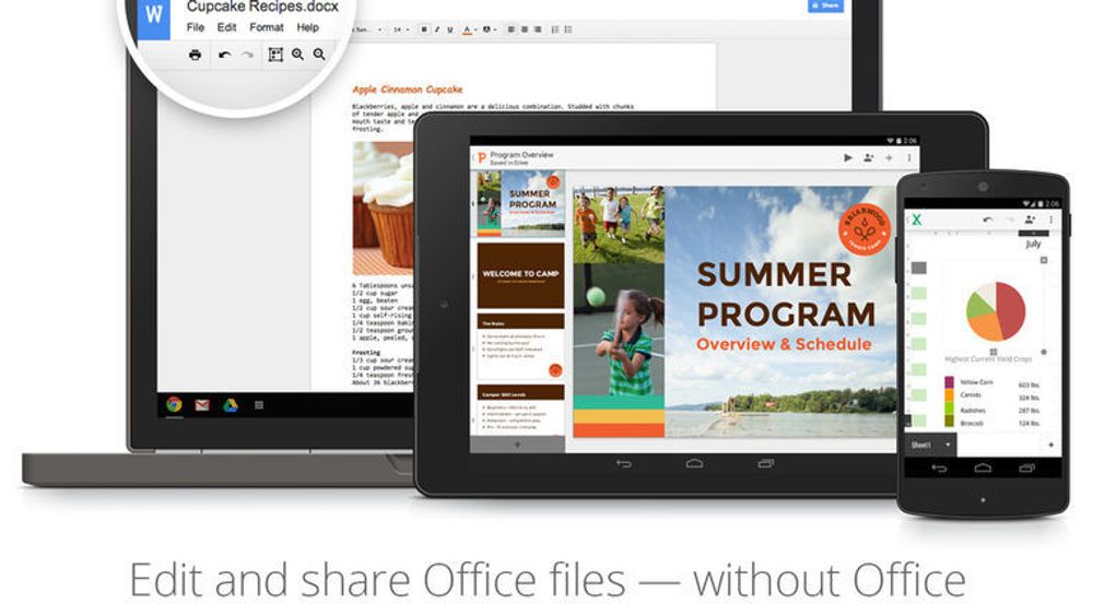 Dokumenter i Microsoft Office-format kan nå redigeres med både Chrome, Chrome OS og Google Docs-apper til Android. Appenen til iOS får tilsvarende funksjonalitet om noen uker.