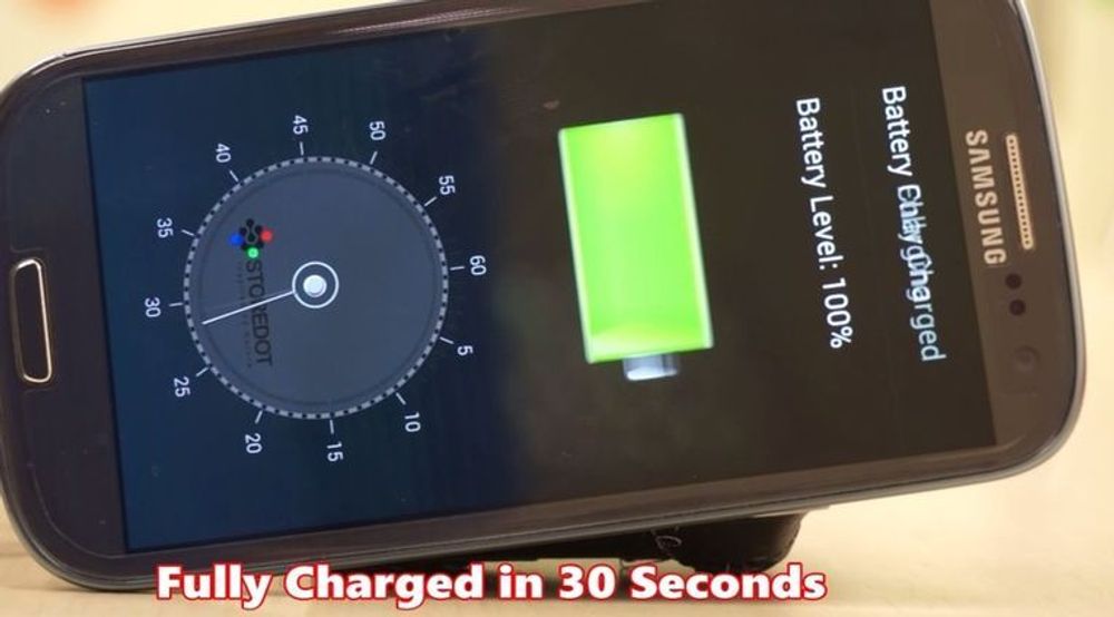 StoreDot hevder at deres nye og ikke så veldig kompakte mobilbatteri kan fullades på 30 sekunder. Foreløpig er det for mye som ikke er fortalt til at man bør ta historien uten en klype salt.