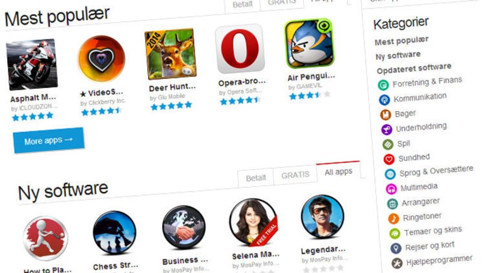 Opera Mobile Store tilbyr 200 000 apper for Java, Android,iOS, Symbian og Blackberry.