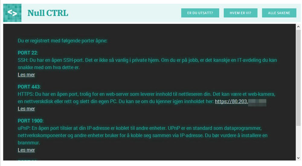 Porttesten til Dagbladet.no er en god start til bedre nettsikkerhet i hjemmet eller i bedriften. Men tjenesten løser ikke problemene for deg.