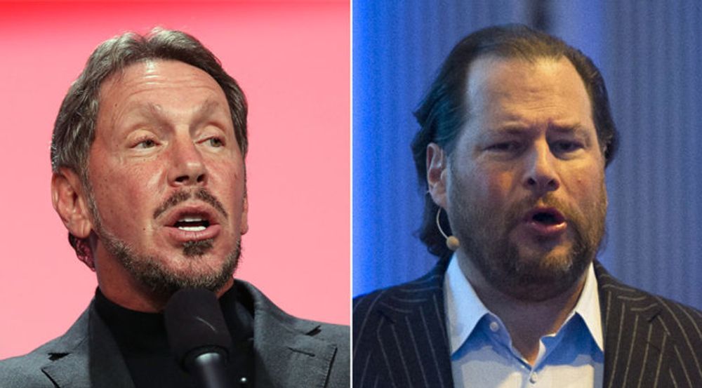 Larry Ellison og Marc Benioff prioriterer felles forretningsinteresser framfor personlig feide.