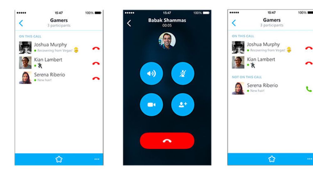 Skype til iOS får med versjon 5.4 støtte for gruppesamtaler. Samtaleverten kan ved ett enkelt trykk fjerne eller legge til deltakere.