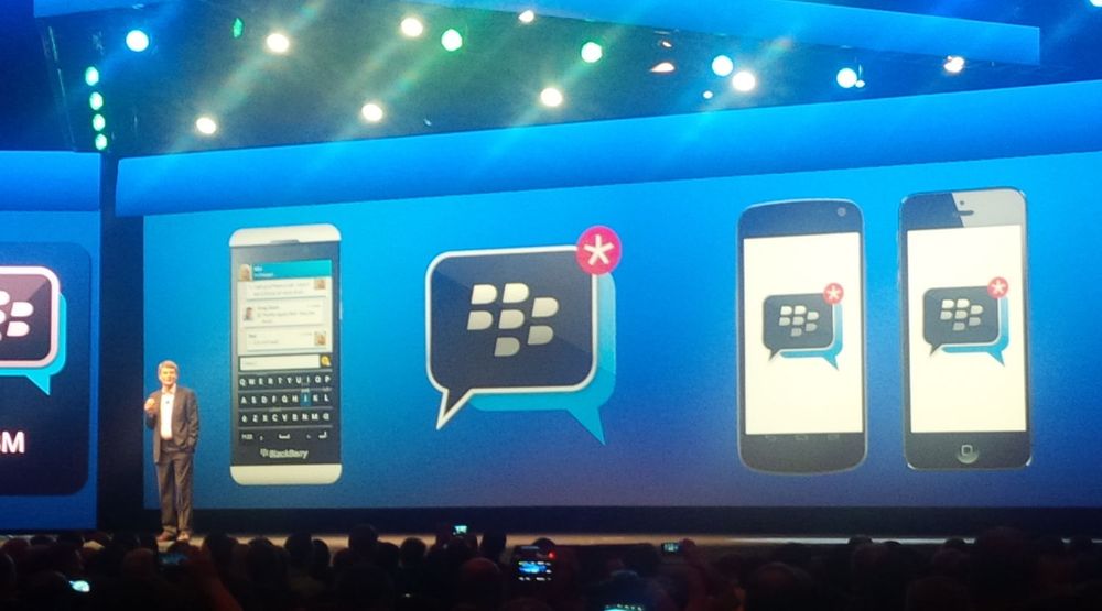 Thorsten Heins kunngjør at Blackberry Messenger kommer til Android og iOS.