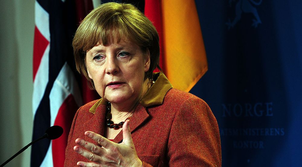 KREVER SVAR: Tysklands forbundskansler Angela Merkel vet godt at USAs overvåking av nettjenester har vakt sterke reaksjoner i Europa. Bildet er fra en lynvisitt Merkel hadde til Norge i februar.