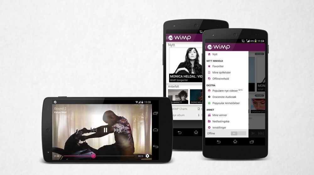 Musikkvideo, i første omgang på Android-mobiler og deretter på iOS, er en av nyhetene i den nye versjonen av strømmetjenesten Wimp. Et eget musikkmagasin og cd-lyd på PC og Mac til HiFi-abonnenter er også blant nyhetene. 