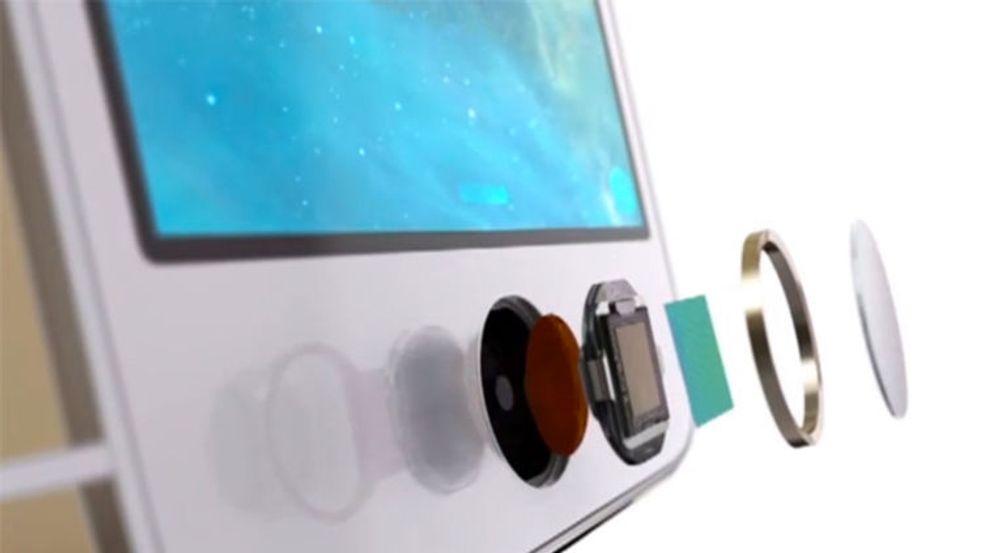 Det gjennomsiktige dekslet over fingeravtrykksleseren på iPhone 5S er framstilt av syntetisk safir.