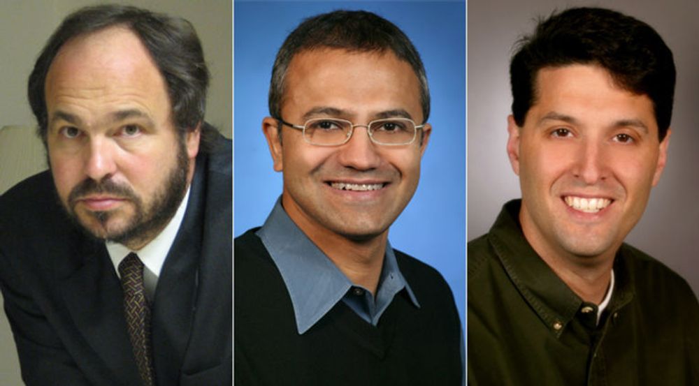Paul Maritz (fv), Satya Nadella og Terry Myerson nevnes som aktuelle til å ta over toppjobben i Microsoft.