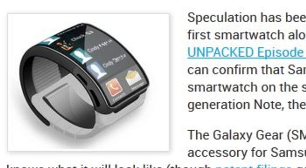 Er dette det nye smarturet fra Samsung? Fjerde september blir Samsung Gear lansert, skal vi tro en nyhetstjeneste som har tette bånd til det sørkoreanske selskapet. 