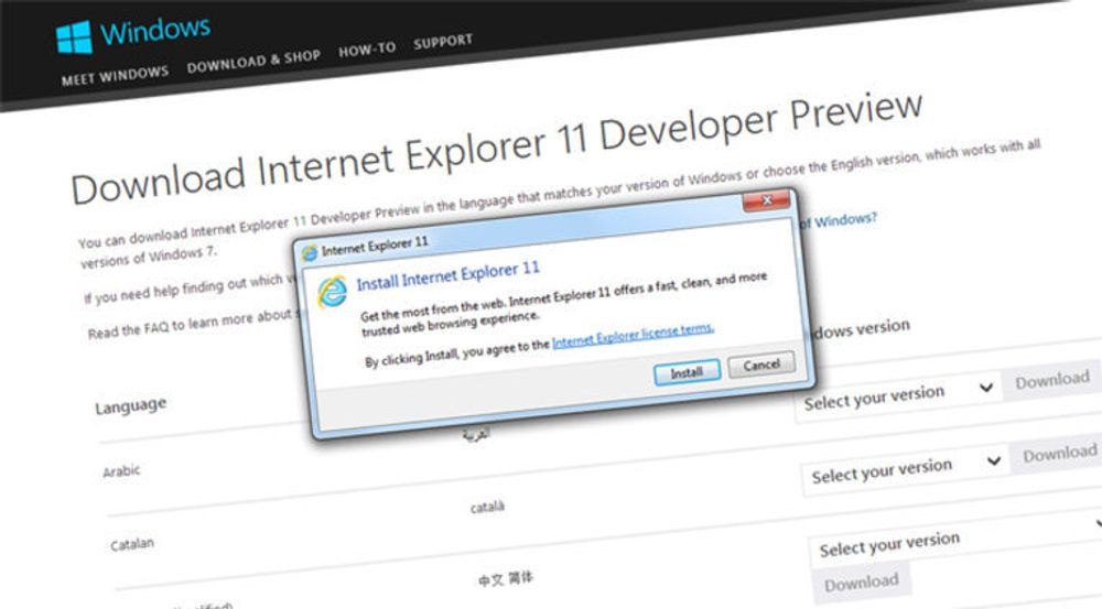IE11-betaen er klar til Windows 7. Og for første gang som installasjon uten å være buntet med prøveutgaven av Windows 8.1.