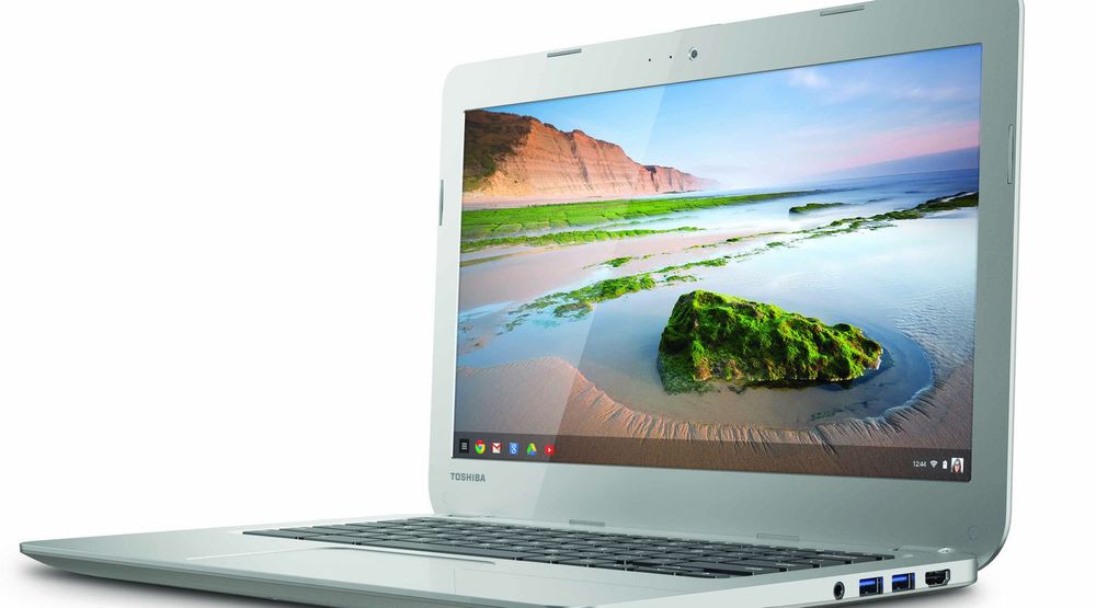 Chromebook som denne avbildede modellen fra Toshiba er med på å bidra til mer optimistiske prognoser i pc-markedet enn på lenge.