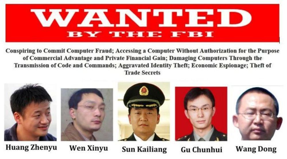 USA tok mandag ut tiltale mot disse fem i det kinesiske militære, som anklages for å ha stått bak omfattende datainnbrudd og spionasje mot amerikanske bedrifter.