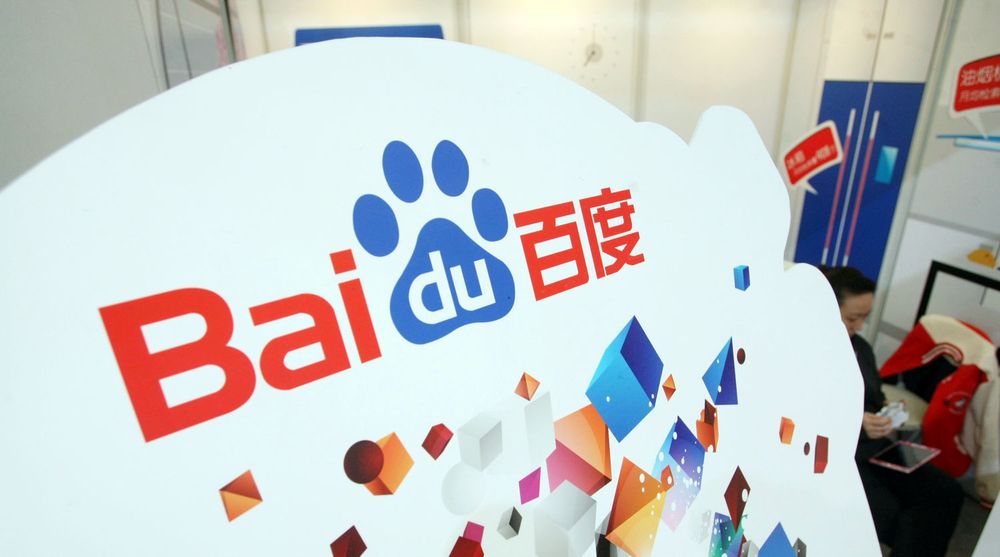 Baidu er Kinas suverent største søketjeneste. Bildet viser Baidus stand på China Appliance World Expo 2014 i Shanghai, tidligere denne måneden. Baidu er notert på Nasdaq-børsen i New York.
