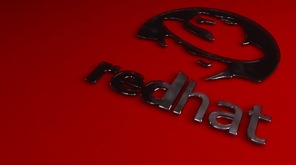 Red Hat-logo i metall.