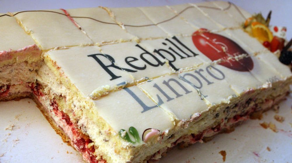 Kaken er fra 2010, da Redpill Linpro feiret sine første 15 år med fri programvare. Nå kan det svensk-norske selskapet bli stykket opp.