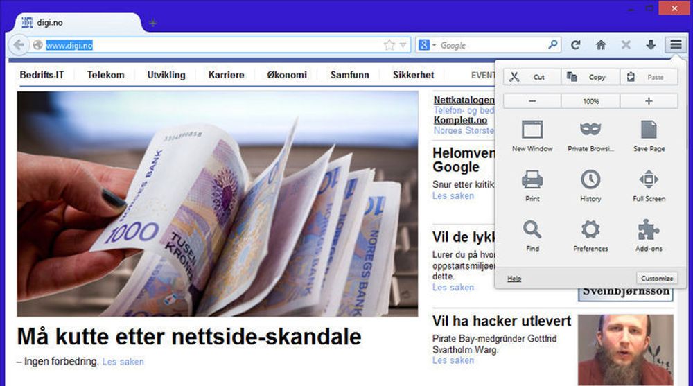 Ny meny og ny fanefunksjonalitet er blant endringene som kanskje kommer i Firefox 25. 