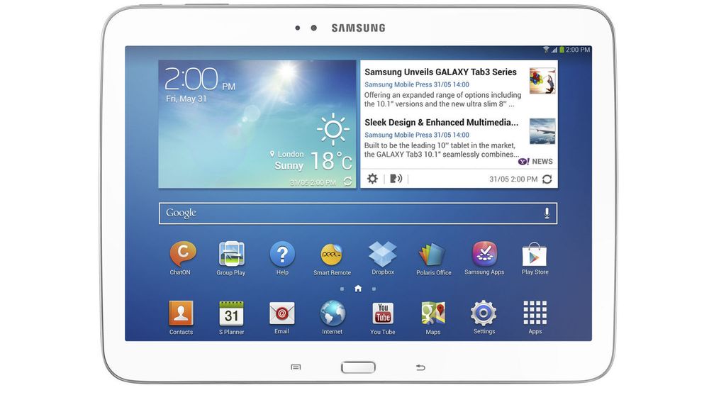 Samsung Galaxy Tab3 10.1 er selskapets første Android-baserte nettbrett med Intel-prosessor.