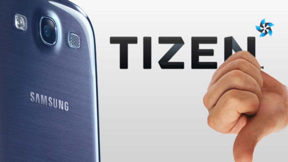 Flere observatører tror det kan dukke opp Tizen-baserte smarttelefoner på Mobile World Congress i Barcelona neste måned, men plattformen har nå mistet en sterk støttespiller etter at NTT DoCoMo legger planene sine på hylla. (Bildet er av en tenkt Samsung-modell med Tizen som ennå ikke har dukket opp).