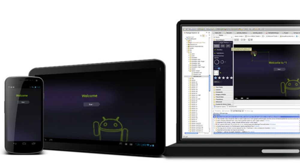 Det er mange faktorer som spiller inn på tiden det tar å lage mobilapplikasjoner. Gode utviklerverktøy er blant disse. Bildet viser Android Developer Tools for Eclipse. 