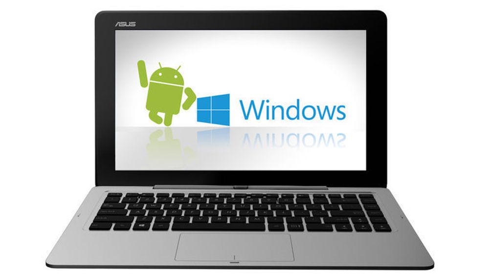 Hybridmaskinen Asus TransformerBook Duet TD300 leveres med både Windows 8.1 og Android 4.x. Veksling mellom operativsystemene kan gjøres på få sekunder.