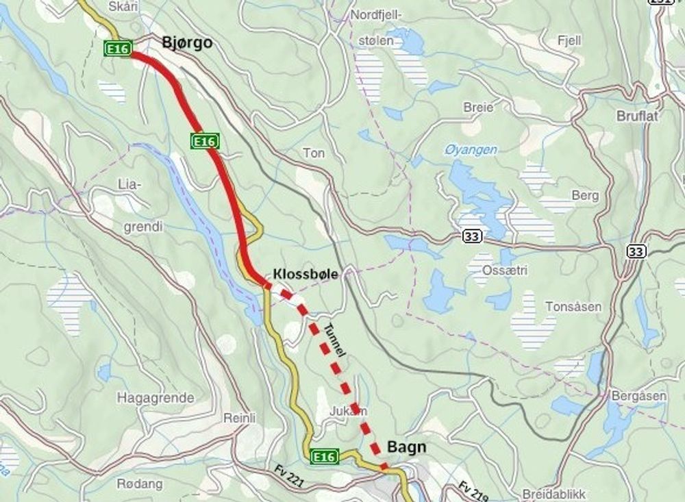Arbeidet med den cirka 11 kilometer lange strekningen Bagn–Bjørgo starter opp i løpet av sommeren.