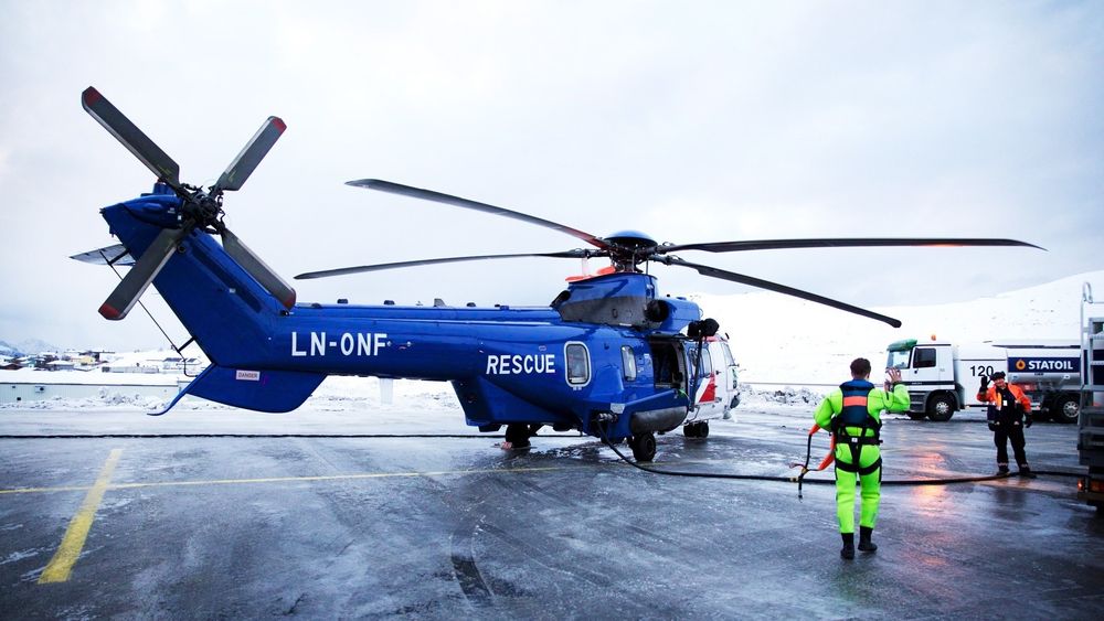Denne AWSAR-maskinen som Bristow har i Hammerfest er blant helikoptrene som nå blir satt på bakken som følge av det utvidede Super Puma-flyforbudet.