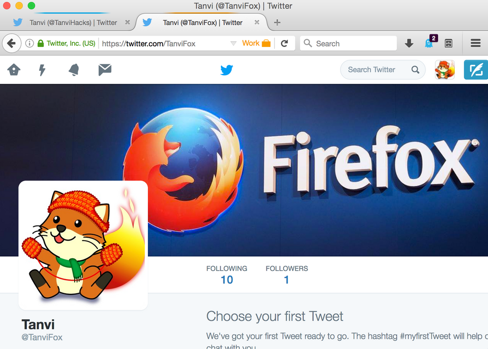 Med Containers i Firefox kan man på samme tid og i samme nettleservindu være innlogget med for eksempel to ulike Twitter-kontoer.